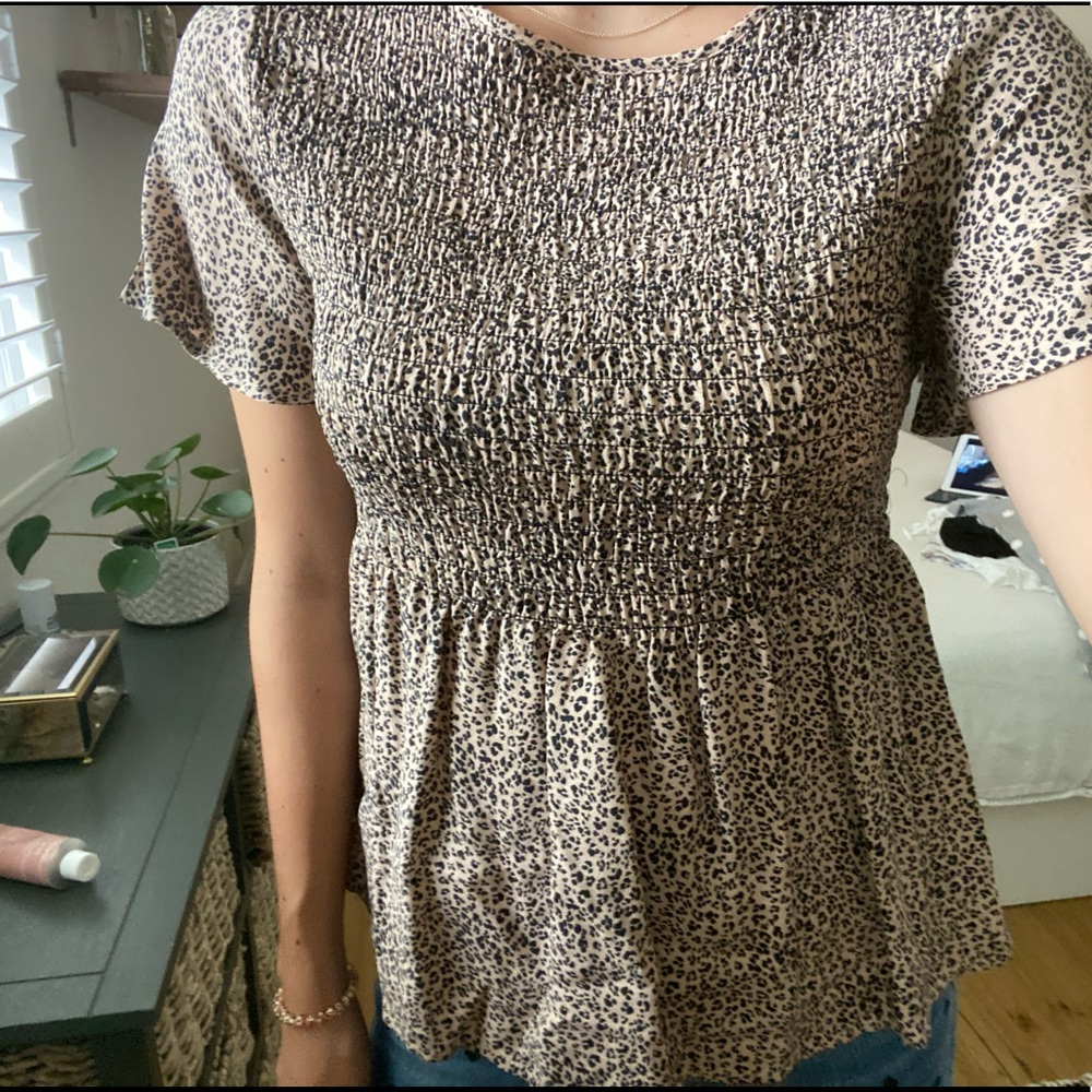 Printed Peplum Top